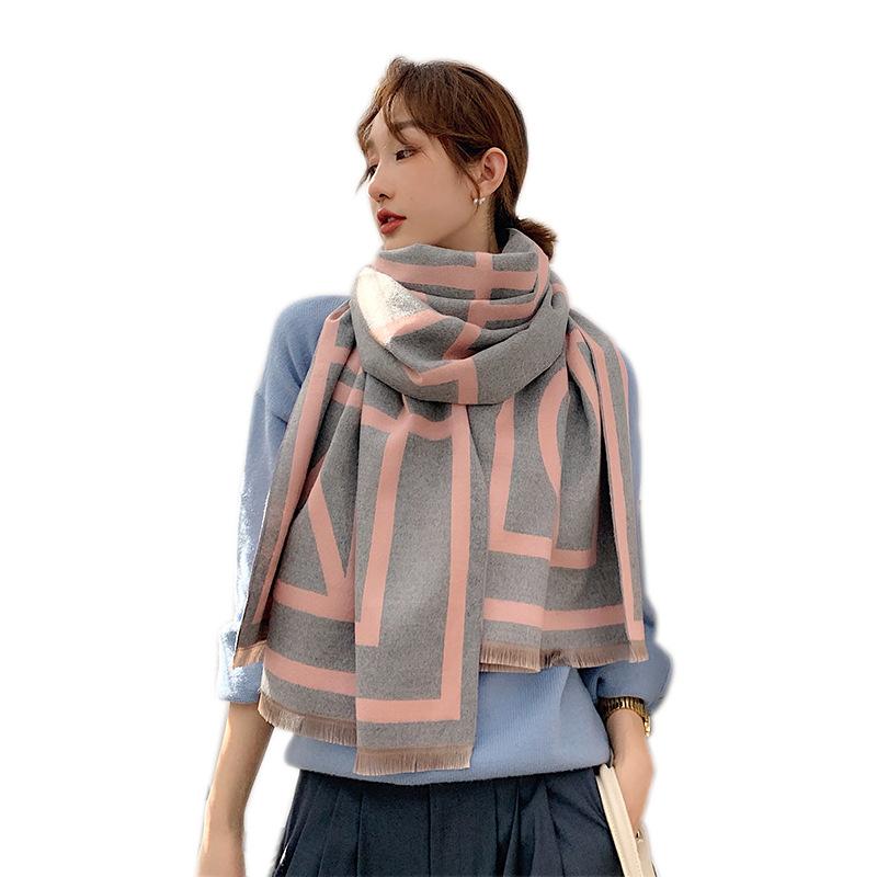 Scarves Luxury Winter Wool Scarf Cashmere Thick Soft Warm Pashmina Female Shawl Wraps Bufanda Echarpe Hiver Cicartiz Invierno, Blue;gray
Scarves Luxury Winter Wool Scarf Cashmere Thick Soft Warm Pashmina Female Shawl Wraps Bufanda Echarpe Hiver Cicartiz Invierno, Blue;gray
