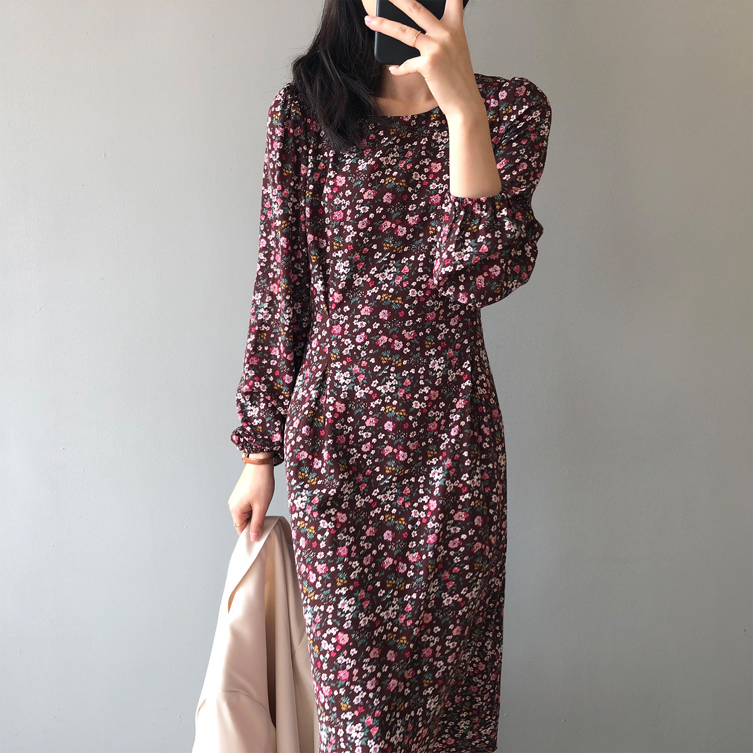 New 2021 Fashion Spring Flower Print Maxi Slim Waist Sleeve Women Elegant Floral Long Vestidos Cjgu, Burgundy
New 2021 Fashion Spring Flower Print Maxi Slim Waist Sleeve Women Elegant Floral Long Vestidos Cjgu, Burgundy