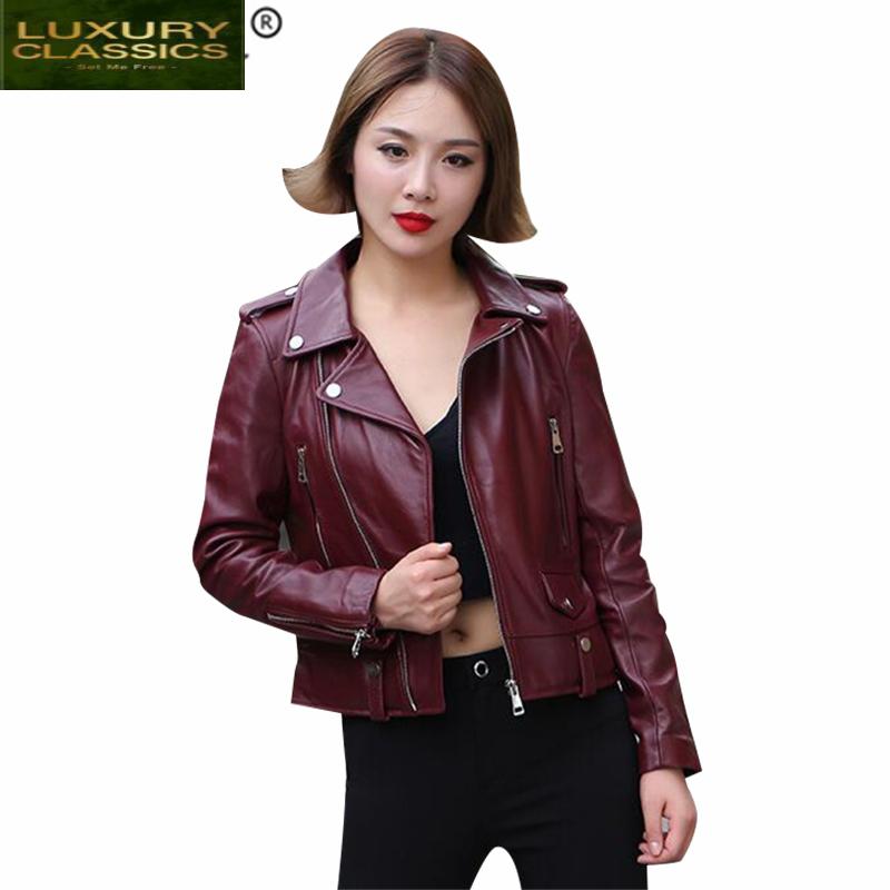 Genuine Leather Jacket Winter Women Clothes 2021 Streetwear Moto Real Sheepskin Coat Female Genuine Outwear Hiver LW1679, Wine
Genuine Leather Jacket Winter Women Clothes 2021 Streetwear Moto Real Sheepskin Coat Female Genuine Outwear Hiver LW1679, Wine