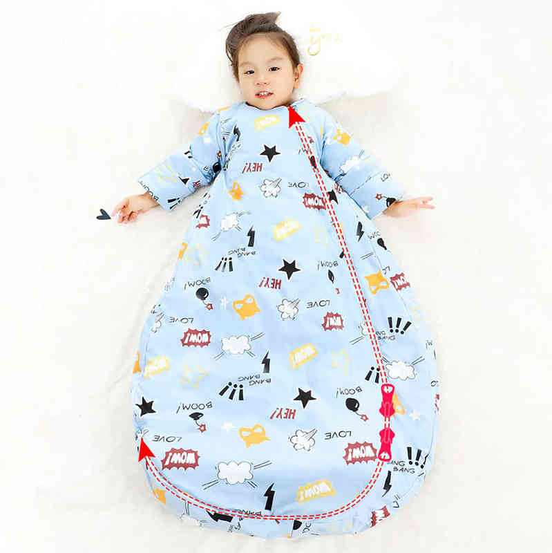 Sleeping Bag For Children 2.5Tog Baby Sleeping Bag Winter Thick Detachable Sleeves Anti-Kick Blanket Infant Quilt Sleepwear 220209