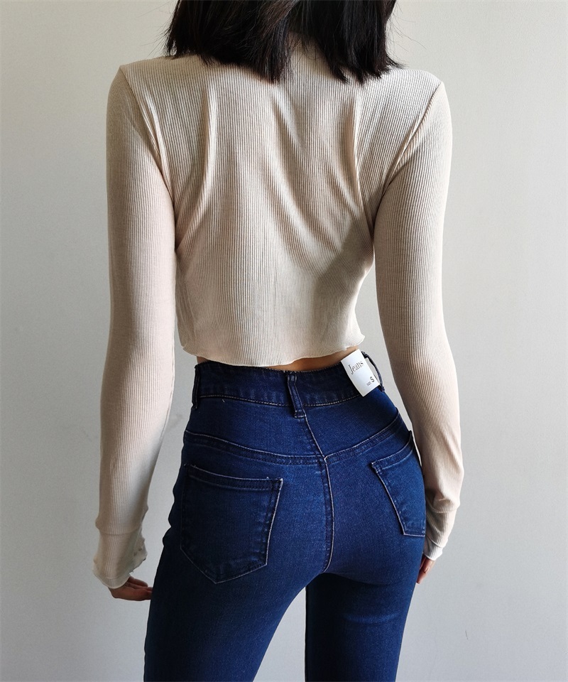 Women Double Layer Button Up Crop Cardigan 201030