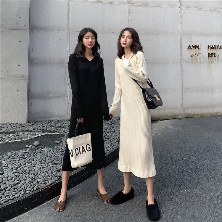 Autumn and Winter Thickening Hooded Knitted Dress Pullover Korean Style Inner Temperament Dress Underwear Long for Women, Black
Autumn and Winter Thickening Hooded Knitted Dress Pullover Korean Style Inner Temperament Dress Underwear Long for Women, Black