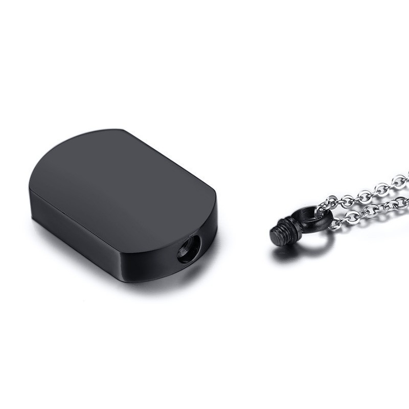 Vnox Mens Cremation Urn Necklace Black Stainless Steel Dog Tag Pendant Memorial Cherish Love Gifts Jewelry 201013