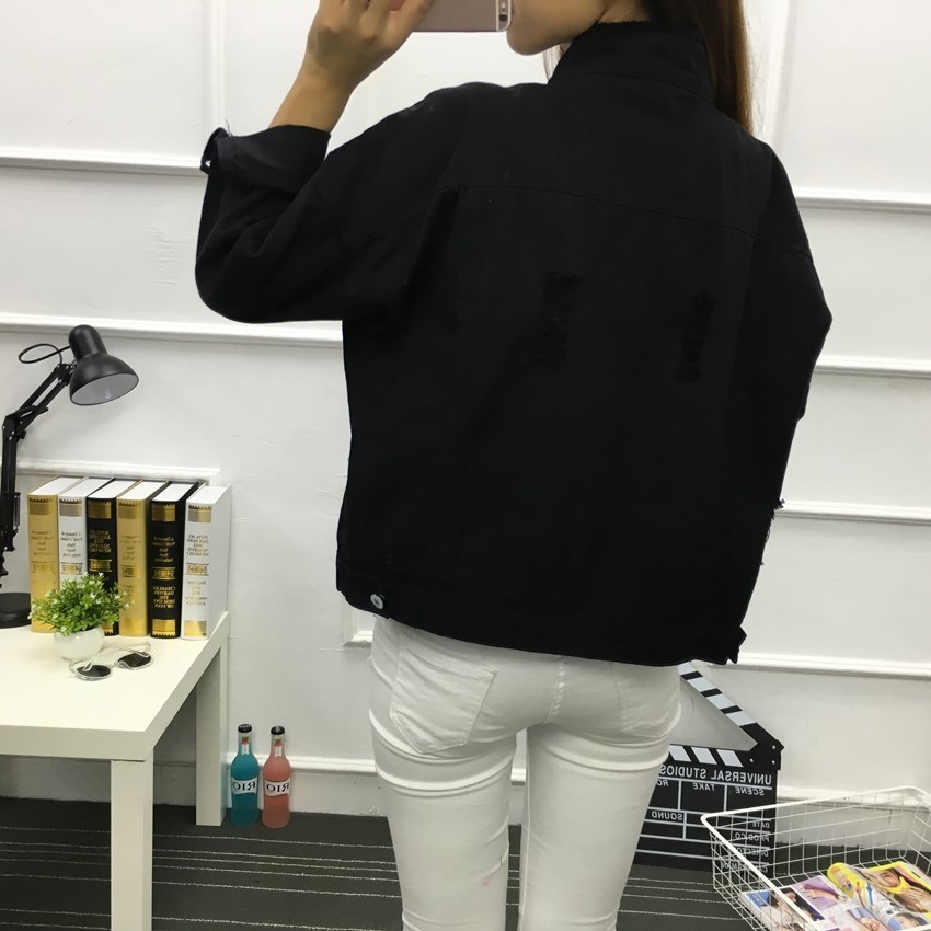 Demin jacket Women white Black Denim Jacket Spring Jeans Coat Casual Harajuku Streetwear Female Vintage Jeans Coat 201023