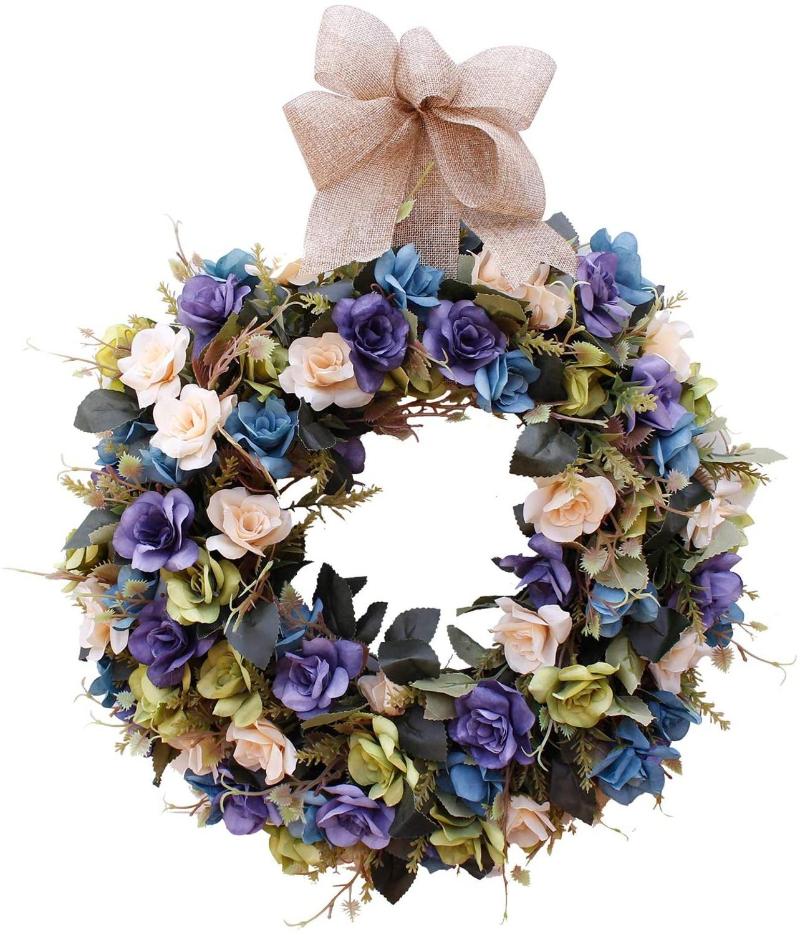 Multiple styles Silk Artificial Wreath Hanging Rose Garland Swag for Indoor Outdoor Window Wall Wedding Party Decoration 16inch, Purple
Multiple styles Silk Artificial Wreath Hanging Rose Garland Swag for Indoor Outdoor Window Wall Wedding Party Decoration 16inch, Purple