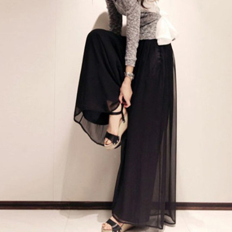 AreMoMuWha Summer New High Waist Chiffon Wide Leg Pants M 5XL Women's Anti-mosquito Pants 100KG Beach Sunscreen Trousers QX511 201228