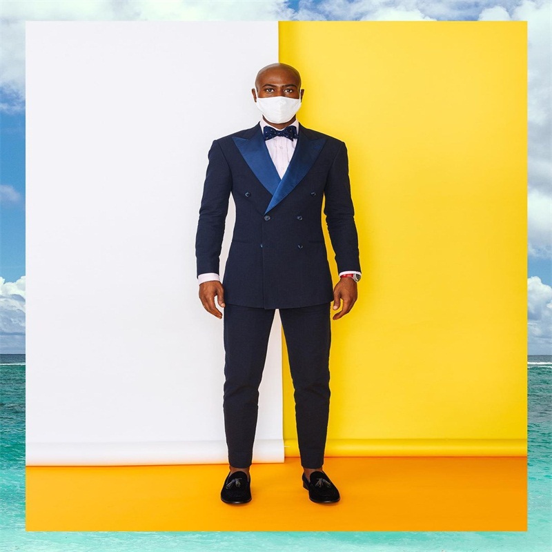 2 pieces formal men suits cotton groom tuxedos lapel modern double breasted men coatpant custom made party suit