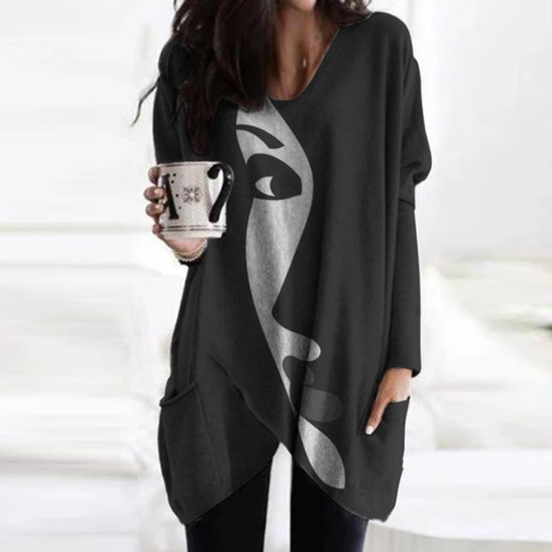 Vintage Abstract Printed Shirt Women Long Sleeve Blouse Elegant V Neck Loose Long Tops Blouse Pockets Irregular Oversized Shirts, Gray
Vintage Abstract Printed Shirt Women Long Sleeve Blouse Elegant V Neck Loose Long Tops Blouse Pockets Irregular Oversized Shirts, Gray