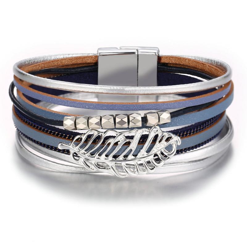 Fashion Feather Beads Leather Bracelets For Women Bohemia Multi-Layers Leaf Bracelet Bangles Trendy Jewelry
Fashion Feather Beads Leather Bracelets For Women Bohemia Multi-Layers Leaf Bracelet Bangles Trendy Jewelry