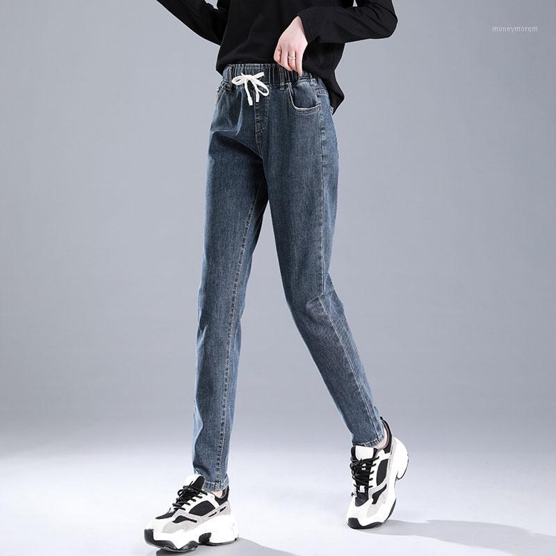 Autumn Stretch High Waist Women's Jeans Trousers Elastic Waist Lace Up Loose Casual Harem Pants Mujer Full Length Denim PlusSize1, X-blue
Autumn Stretch High Waist Women's Jeans Trousers Elastic Waist Lace Up Loose Casual Harem Pants Mujer Full Length Denim PlusSize1, X-blue