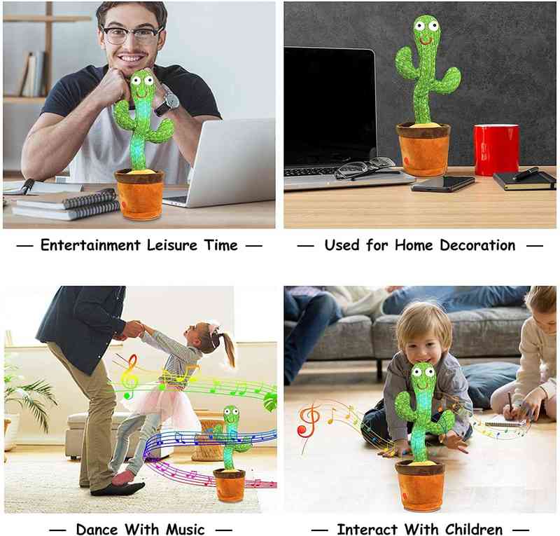 Dancing Cactus Toys S Electronic Plush Toys Twisting Singing Dancer For Babies Children Toy Music Luminescent Christmas Gift 220209 - view 7