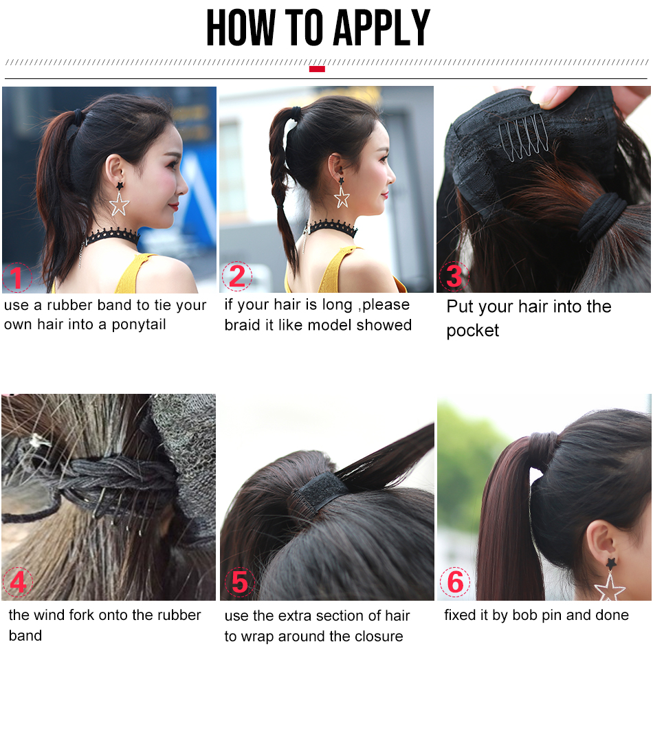 Wrap Around Ponytail Human Hair Brazilian Body Wave Pony Tail Remy Hair Clip In Extensions For Women
