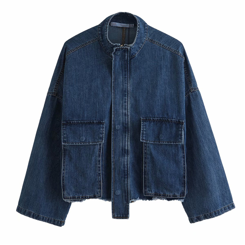 2021 New Streetwear Women Blue Denim Jackets Fashion Ladies Stand Collar Cotton 100% Coats Elegant Female Chic Pocket Zipper Jacket Kejw
2021 New Streetwear Women Blue Denim Jackets Fashion Ladies Stand Collar Cotton 100% Coats Elegant Female Chic Pocket Zipper Jacket Kejw