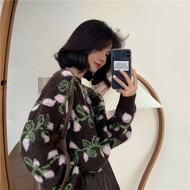 2021 High quality Leisure Autumn Lazy Wind Knits Pattern Foreign Red Net Crochet Air Pullovers Women's Sweater Tide HBJH, Brown
2021 High quality Leisure Autumn Lazy Wind Knits Pattern Foreign Red Net Crochet Air Pullovers Women's Sweater Tide HBJH, Brown
