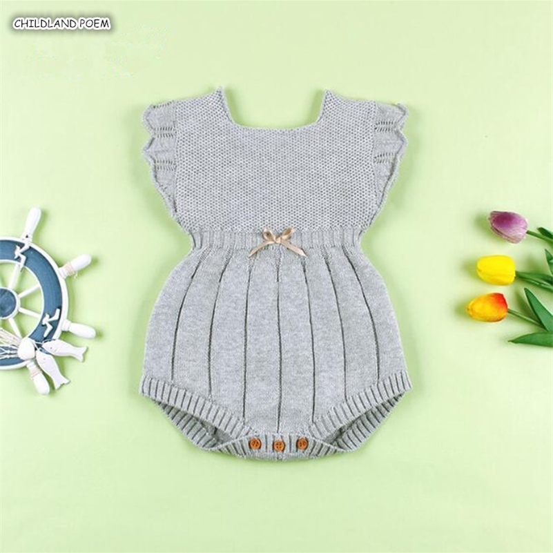 Knitted Clothes Winter Summer Ruffle Sleeve Cotton Rompers Infant Baby Boy Girl Romper Jumpsuit 201127, Gray
Knitted Clothes Winter Summer Ruffle Sleeve Cotton Rompers Infant Baby Boy Girl Romper Jumpsuit 201127, Gray