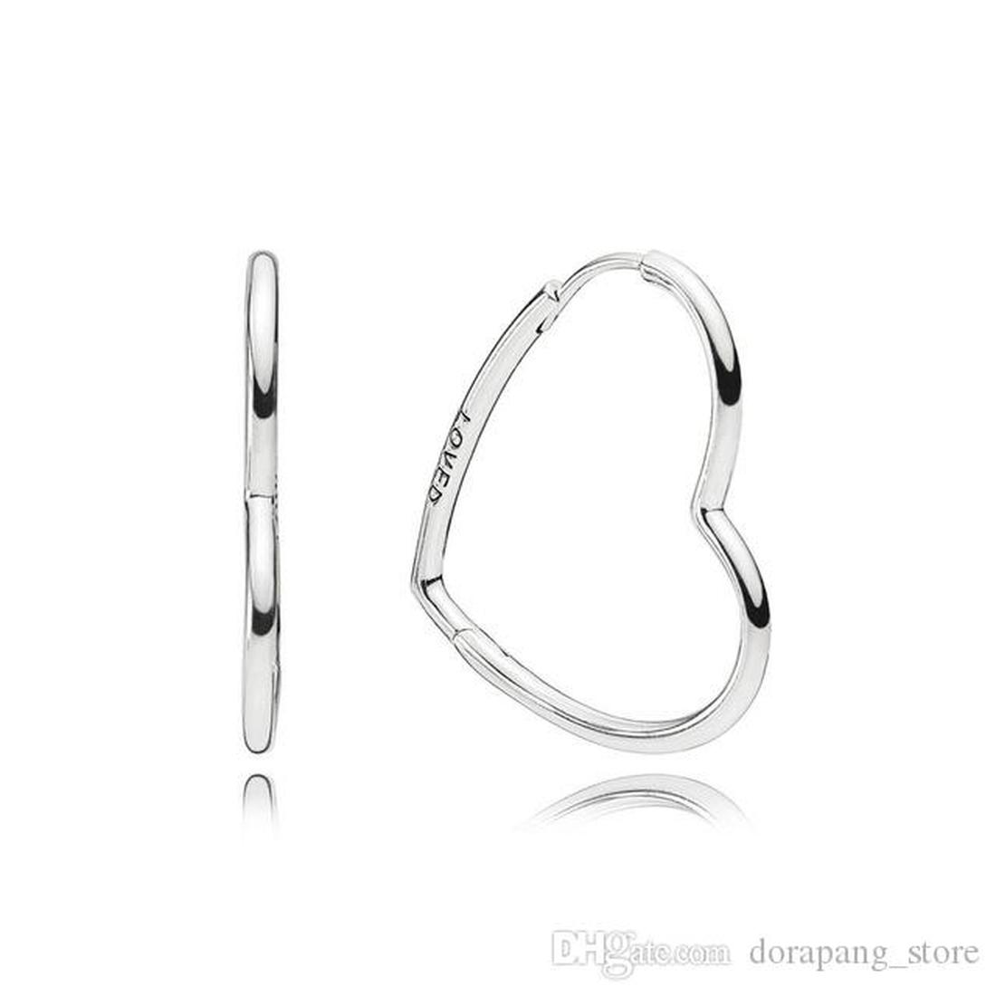 Designer Jewelry 925 Silver Earring Heart Ear Studs Fit DIY Dangler Wholesale Factory Love Earrings For Women Gifts European Style Whole