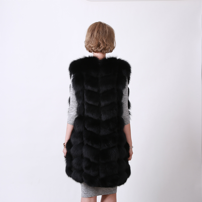 100% Fox Vest Women's pretty Warm Coat. Natural Coat Jacket Real Fur Coats 201103
