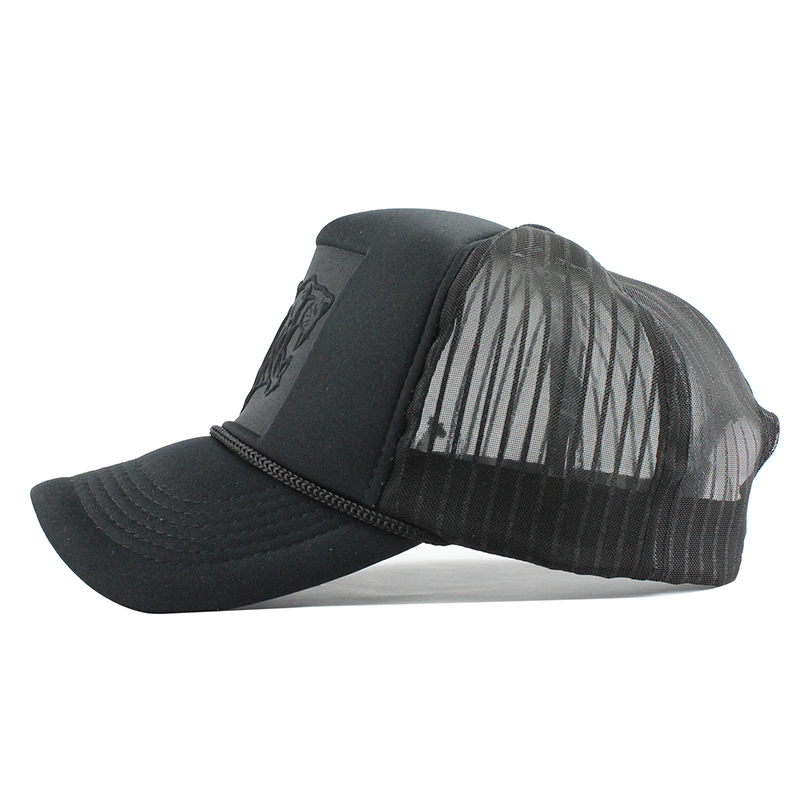 [FLB] Hip Hop Black leopard Print Curved Baseball Caps Summer Mesh Snapback Hats For Women Men casquette Trucker Cap 201027