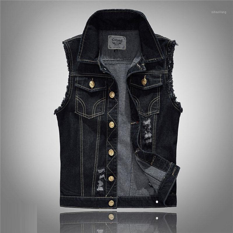 Black Jeans Vests for Men 481