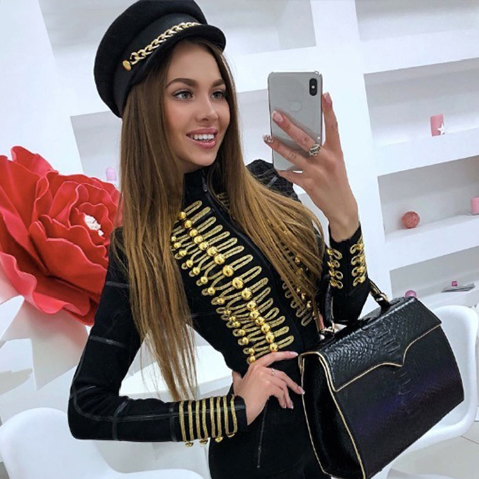 Adyce New Women Bandage Runway Jackets And Coats Elegant Button Black Long Sleeve Zipper Jacket Celebrity Lady Outwear Coat 201109