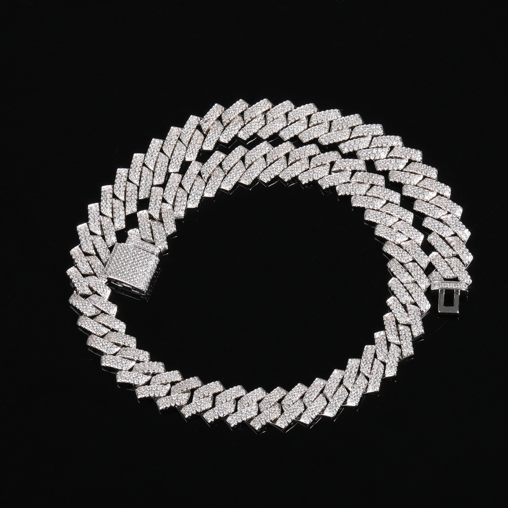 13mm Hip Hop Cuban Chain Necklace Bling Mens Diamond Tennis Chain Necklace High Quality Shining Zircon Necklaces
