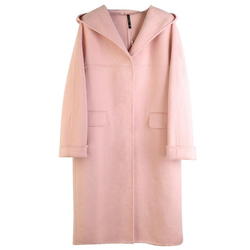 2020 New Hand-stitched Double-sided Woolen Casual Mid-length Straight Straight Solid Color Dark Button Hooded Jacket Women B202, Pink
2020 New Hand-stitched Double-sided Woolen Casual Mid-length Straight Straight Solid Color Dark Button Hooded Jacket Women B202, Pink