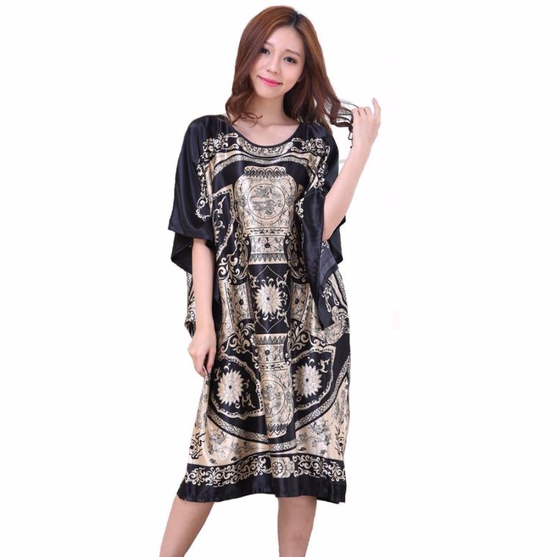 Black Plus Size Summer Women's Robe Bath Gown Bathrobe Sleepwear Lady Faux Silk Nightgown Pyjamas Nightdress Mujer Pijama 025
Black Plus Size Summer Women's Robe Bath Gown Bathrobe Sleepwear Lady Faux Silk Nightgown Pyjamas Nightdress Mujer Pijama 025