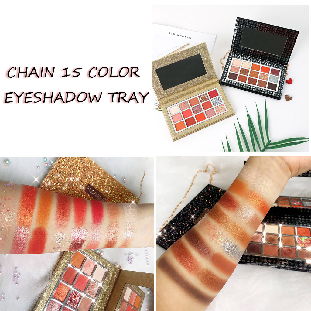 Eyeshadow Portable Chain 15 Color Eye Shadow Dish Euramerican Bead Smooth Matte makeup pallete paleta de sombra 2020 sombras
Eyeshadow Portable Chain 15 Color Eye Shadow Dish Euramerican Bead Smooth Matte makeup pallete paleta de sombra 2020 sombras