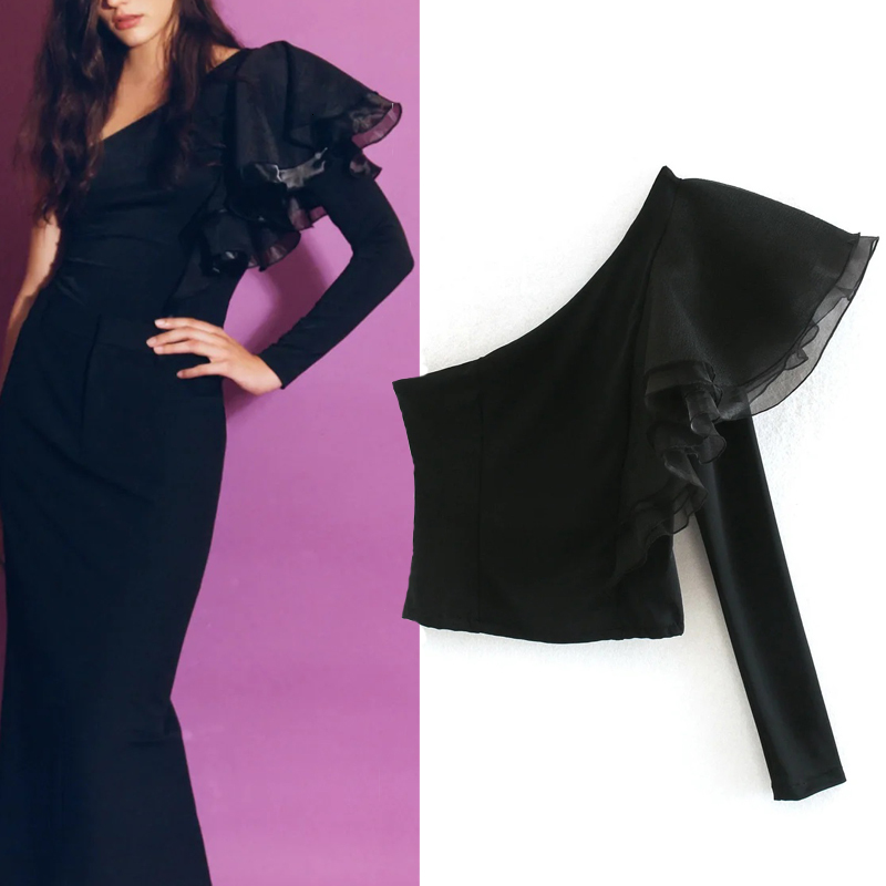 2021 New Black Organza Patchwork Ruffle Crop Top Women Fashion Long Sleeve One Shoulder Tops Ladies Slim Sexy High Streetwear 477x
2021 New Black Organza Patchwork Ruffle Crop Top Women Fashion Long Sleeve One Shoulder Tops Ladies Slim Sexy High Streetwear 477x