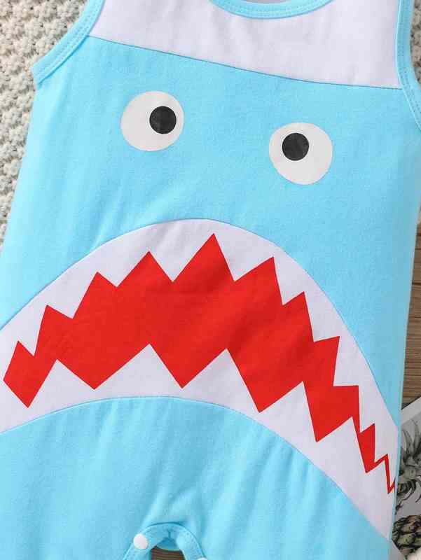 Baby Colorblock Cartoon Graphic Jumpsuit SHE