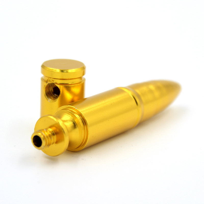 Luxury Golden Metal Smoking Pipe Creative Aluminum Alloy 78mm Bullet Pipe Portable Detachable Practical Smoking Accessories