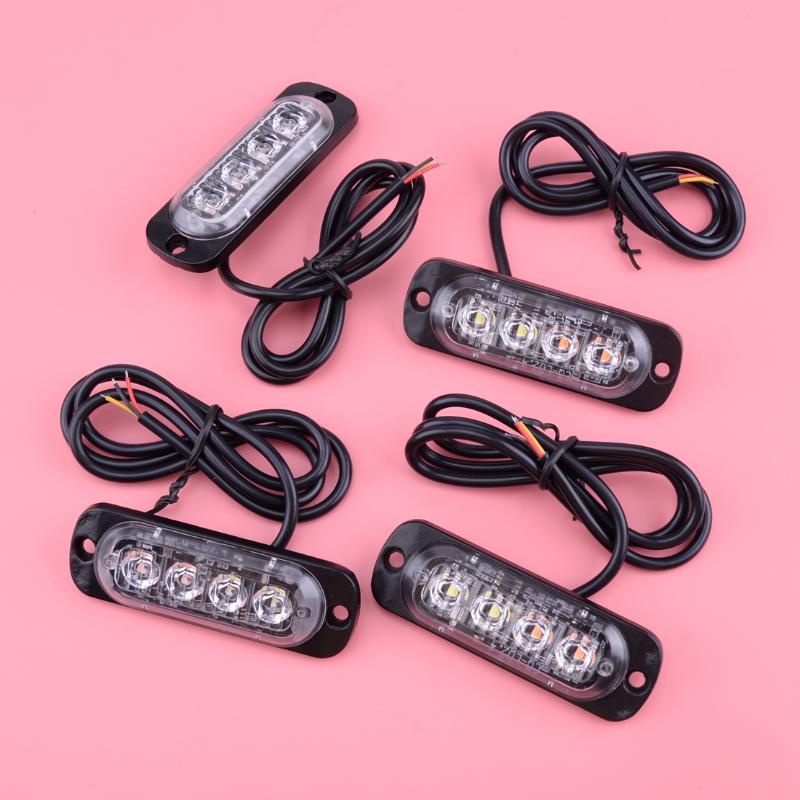 CITALL 12-24V 4Pcs Universal White/Amber Surface Mount 20W 4-LED Emergency Warning Flashing Grill Strobe Light, As pic
CITALL 12-24V 4Pcs Universal White/Amber Surface Mount 20W 4-LED Emergency Warning Flashing Grill Strobe Light, As pic