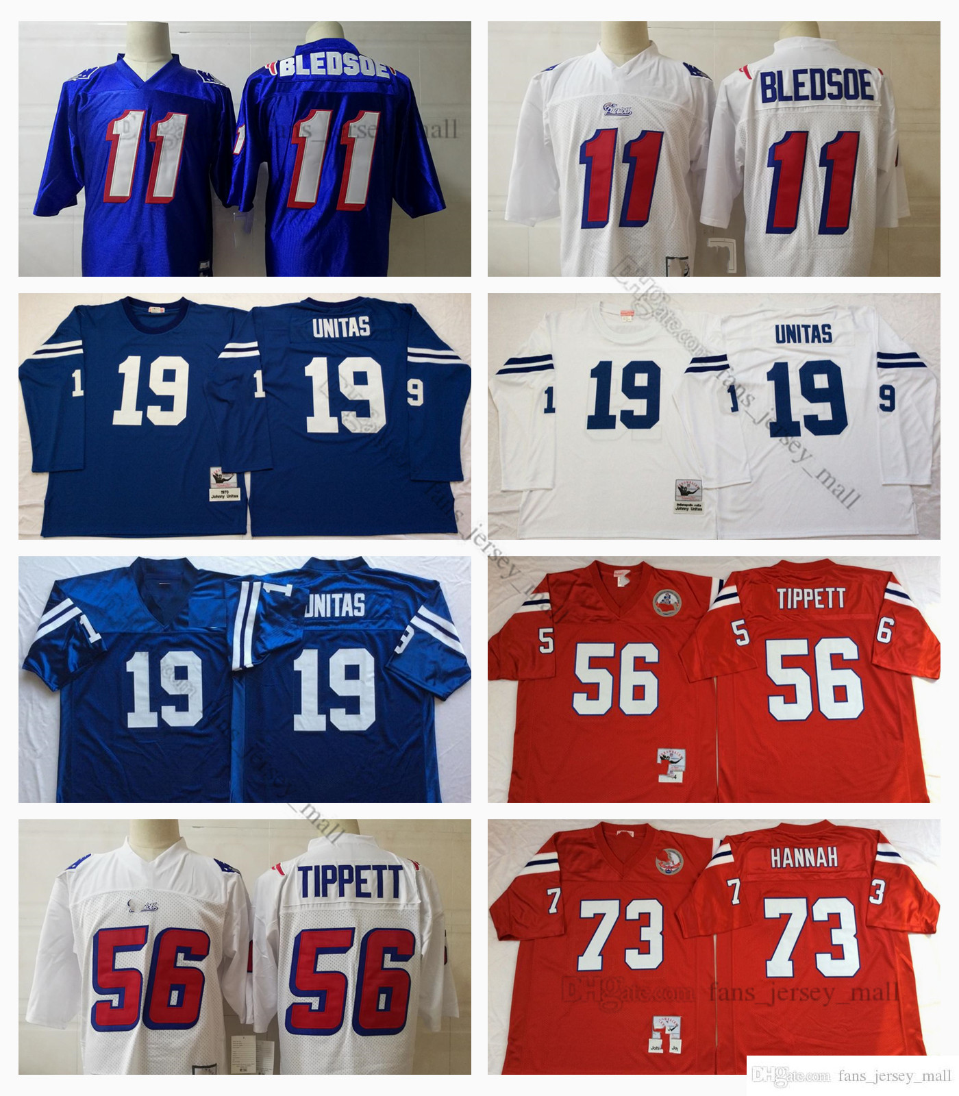 NCAA Vintage Football 56 Andre Tippett Jersey 11 Drew Bledsoe 73 John Hannah 19 Johnny Unitas Jerseys Men Blue White Mitchell Ness Custom, Same as picture
NCAA Vintage Football 56 Andre Tippett Jersey 11 Drew Bledsoe 73 John Hannah 19 Johnny Unitas Jerseys Men Blue White Mitchell Ness Custom, Same as picture