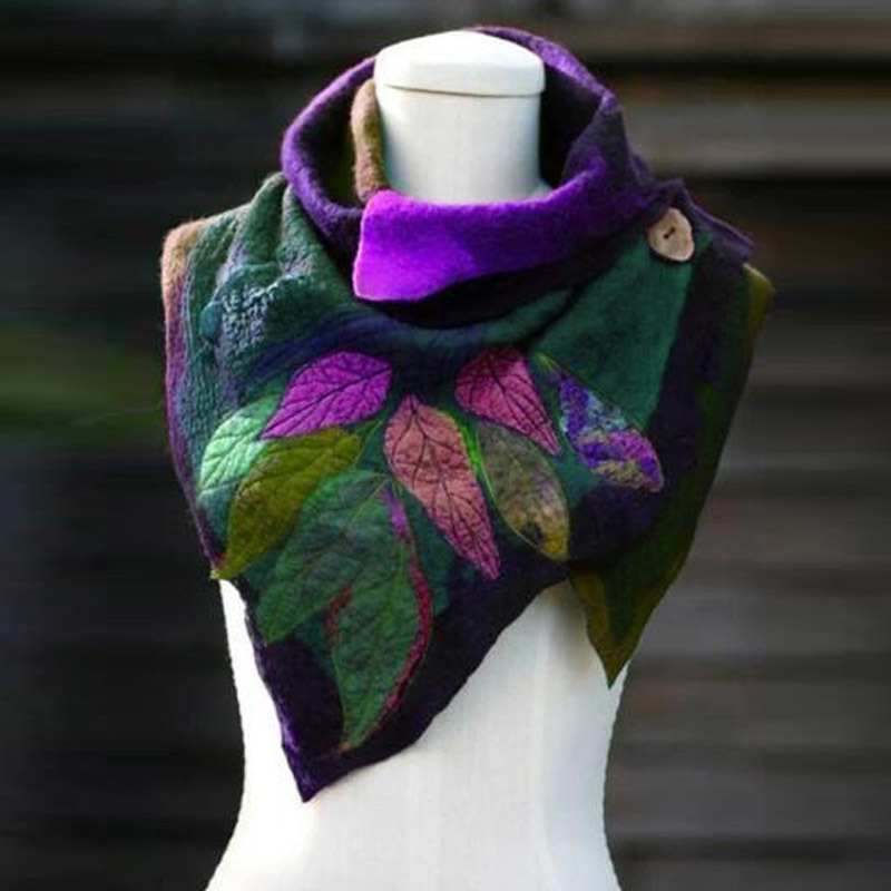 Ladies Scarf Women Vintage Floral Elegant Warm Shawls Fashion Women Scarve Printing Button Soft Wrap Streetwear Personality 201026