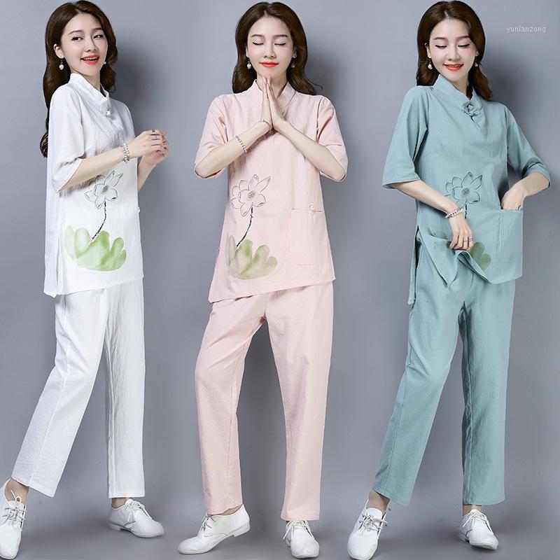 2020 new women meditation tai chi uniforms linen printed loose sweatshirt+pant casual jogger kungfu yoga exercise set activewear1, Green
2020 new women meditation tai chi uniforms linen printed loose sweatshirt+pant casual jogger kungfu yoga exercise set activewear1, Green
