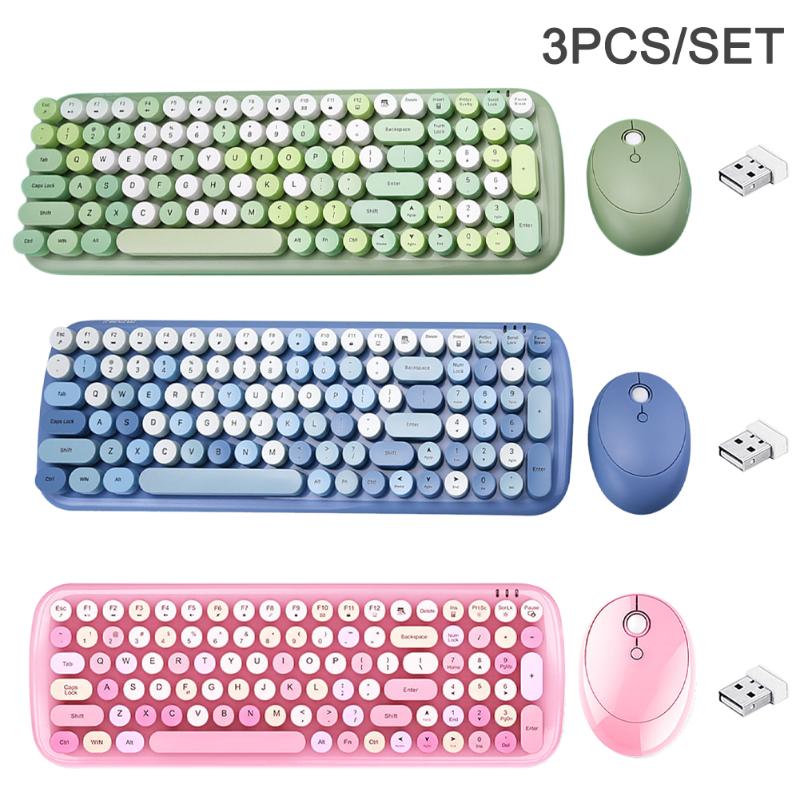 PC Laptop Round Key Caps Cute Stylish Portable Keyboard Mouse Combo English Layout Plug And Play Wireless Mini 2.4G 1600DPI Home
PC Laptop Round Key Caps Cute Stylish Portable Keyboard Mouse Combo English Layout Plug And Play Wireless Mini 2.4G 1600DPI Home