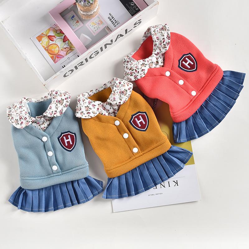 Fake Two Pcs Pet Dog Clothes for Autumn and Winter New Puppy College Style Pleated Skirts for Pets Multi Colors Warm Dog Dresses, Red
Fake Two Pcs Pet Dog Clothes for Autumn and Winter New Puppy College Style Pleated Skirts for Pets Multi Colors Warm Dog Dresses, Red