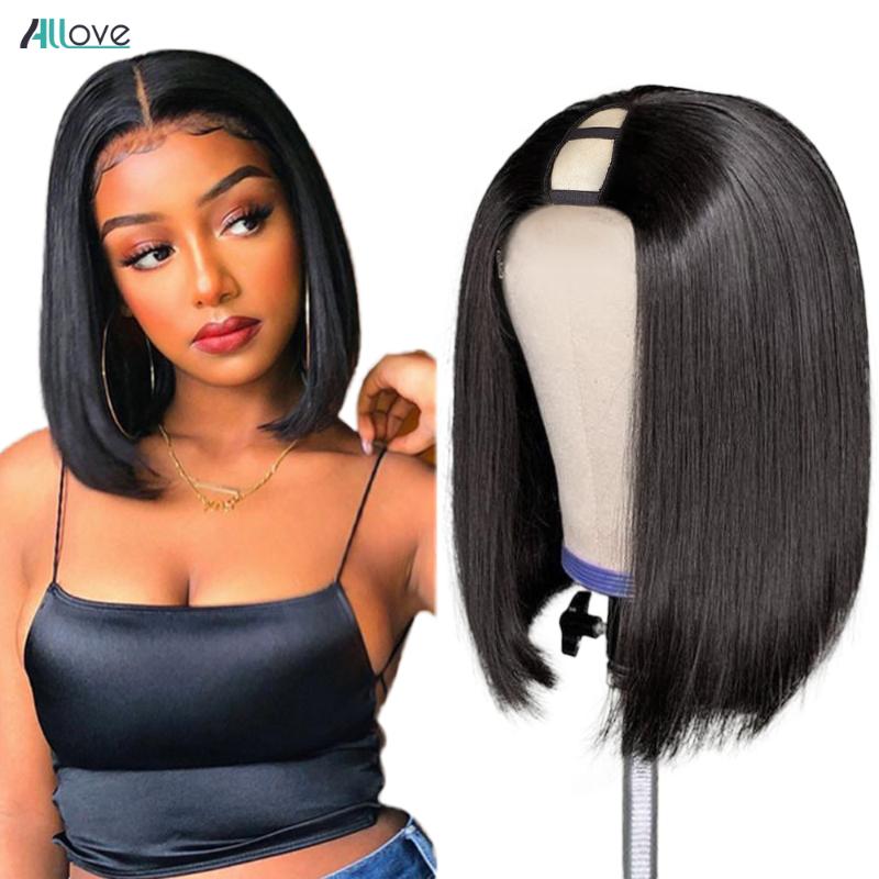 U Part Wig Straight Short Bob Human Hair Wig Full Machine Made 180% Density Brazilian Remy Glueless Hair Wigs For Black Women, As pic
U Part Wig Straight Short Bob Human Hair Wig Full Machine Made 180% Density Brazilian Remy Glueless Hair Wigs For Black Women, As pic