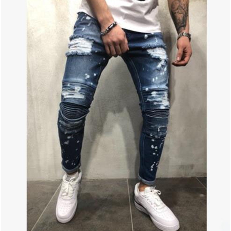 Mens Skinny jeans Casual Slim Biker Jeans Denim Knee Hole hiphop Ripped Pants Washed High quality fashion PSCM, Blue
Mens Skinny jeans Casual Slim Biker Jeans Denim Knee Hole hiphop Ripped Pants Washed High quality fashion PSCM, Blue