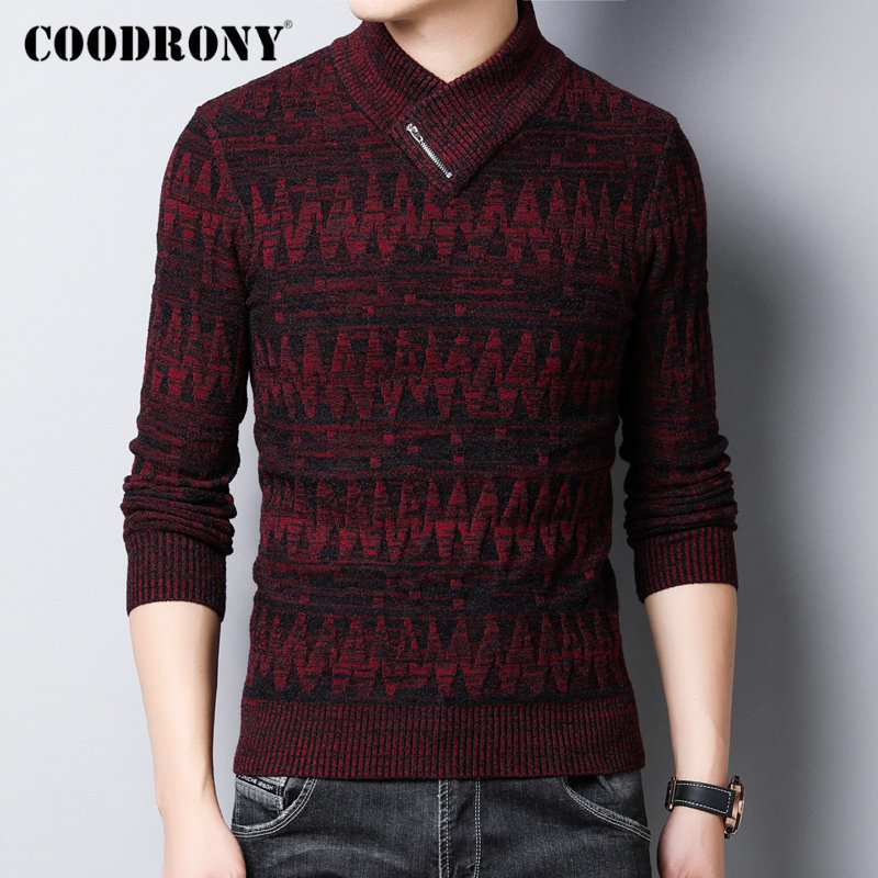COODRONY Sweater Men Autumn Winter Thick Warm Wool Pullover Men Streetwear Fashion Knitwear Cashmere Turtleneck Pull Homme 91098 201125