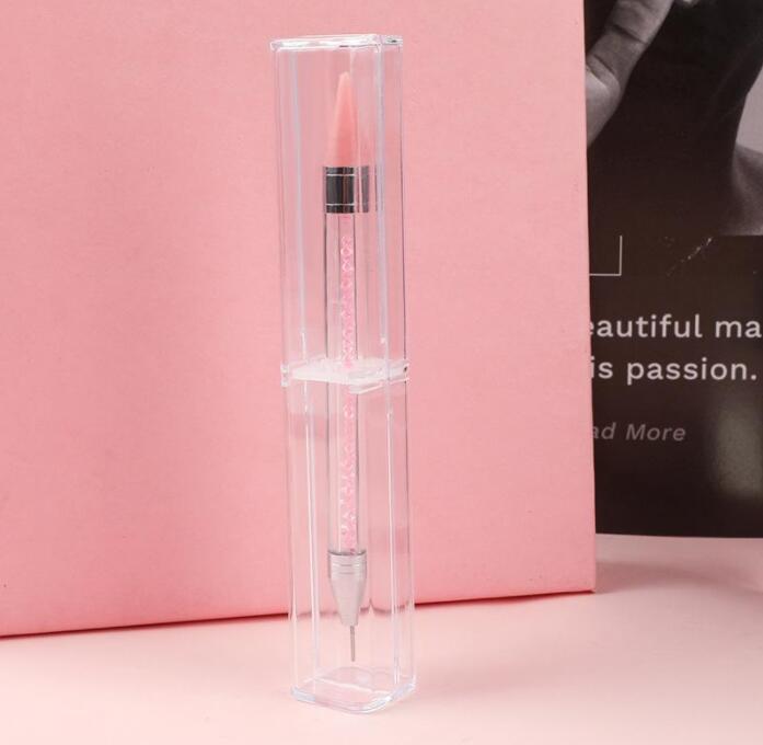 Tamax 1pc Dual-ended Nail Dotting Pen Crystal Beads Handle Rhinestone Studs Picker Wax Pencil Manicure Glitter Powder Nail Art Tools2021