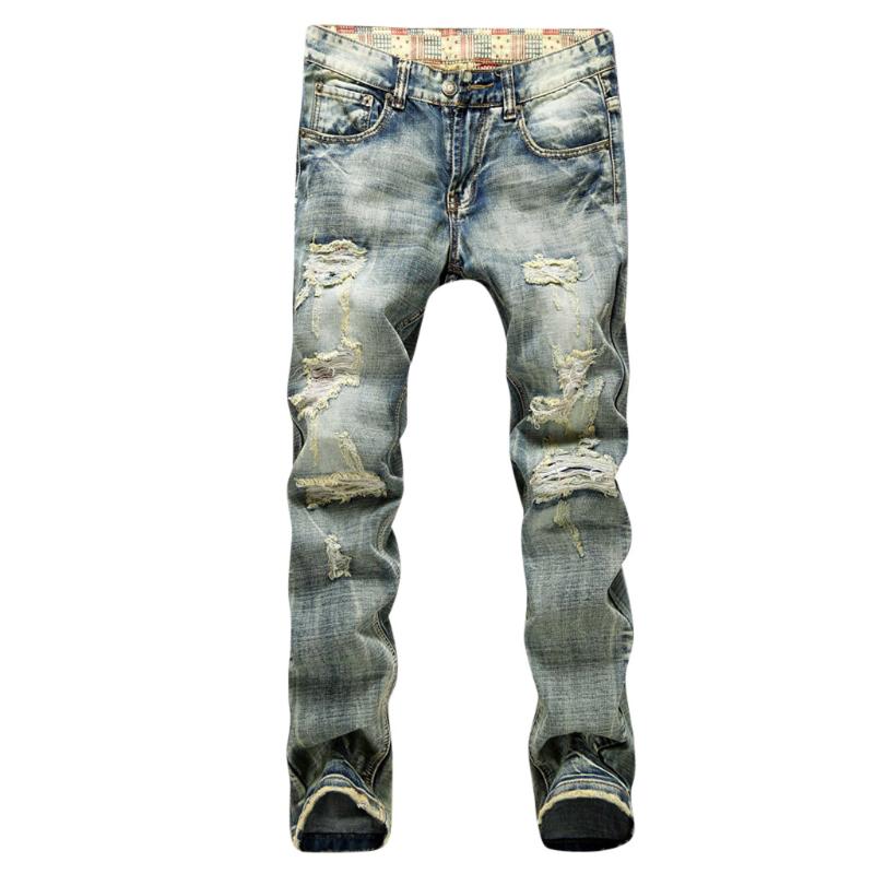 New Men Jeans Hole Ripped Stretch Destroyed Hip Hop Jean Homme Masculino Fashion Design Men's Jean Slim Jeans For Male Pant 3.22