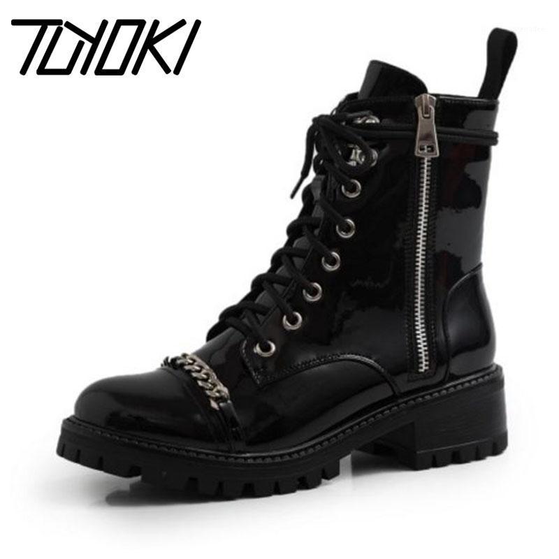 Tuyoki Women Winter Platform Ankle Boots Chain Flats Zipper Cross Strap Round Toe Sexy Punk Motorcycle Boots Size 34-401, Black
Tuyoki Women Winter Platform Ankle Boots Chain Flats Zipper Cross Strap Round Toe Sexy Punk Motorcycle Boots Size 34-401, Black