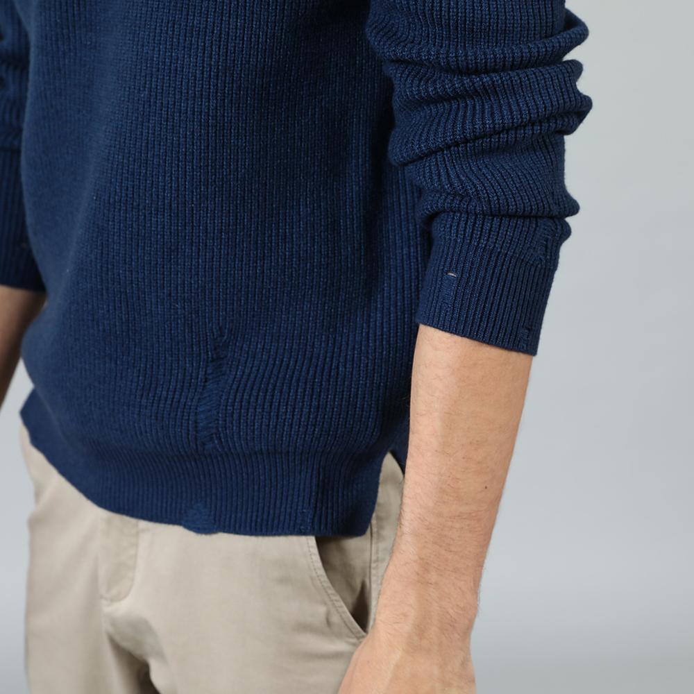 Autumn Winter Distressed Pullover Sweater Men Ripped hole warm knitwear plus size casual sweaters SI980566 201203