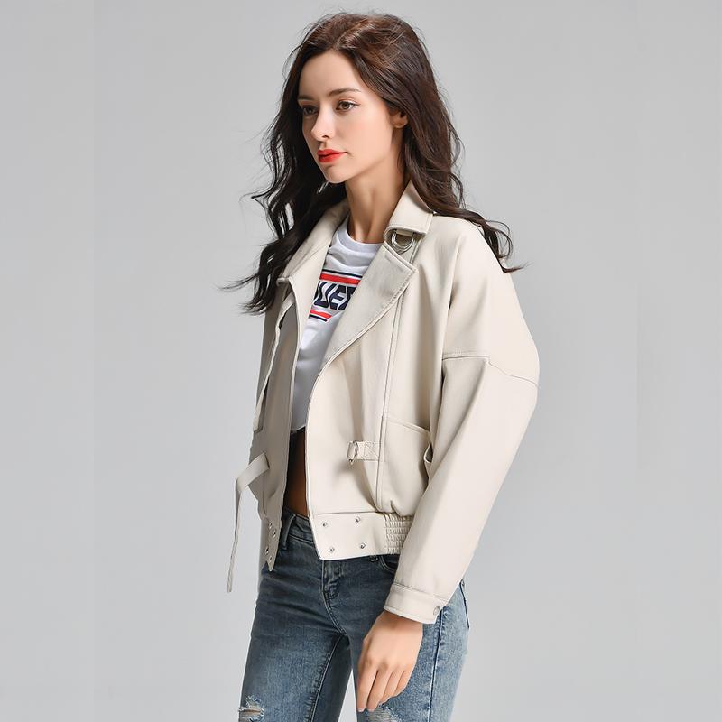 2020 Autumn Faux Leather Jacket Women Pu Motorcycle Short Biker Coat Big Pocket Female Faux Soft Leather Jacket Outwear, Beige
2020 Autumn Faux Leather Jacket Women Pu Motorcycle Short Biker Coat Big Pocket Female Faux Soft Leather Jacket Outwear, Beige