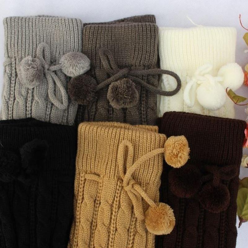 Women Winter Knee High Thigh High Tie Cable knitted Long Boot Socks, Black