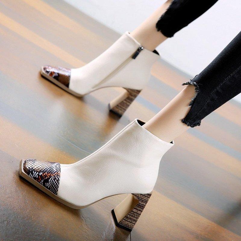 Sexy Square Head Snakeskin Ankle Boots Women Pumps Square Heel Booties Winter High Heel Single Boots Zapatillas Mujer 2021 New, Black
Sexy Square Head Snakeskin Ankle Boots Women Pumps Square Heel Booties Winter High Heel Single Boots Zapatillas Mujer 2021 New, Black