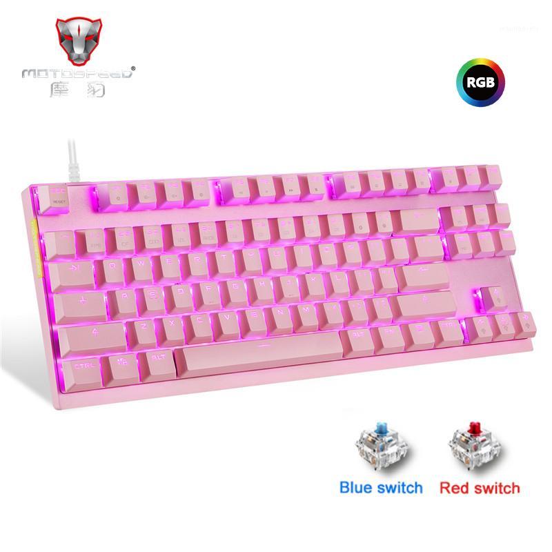 

Motospeed 82 Mechanical Keyboard Blue Red Switch gaming keyboard RGB LED Backlight USB Wired 87 Keys for Tablet Desktop Gamer1