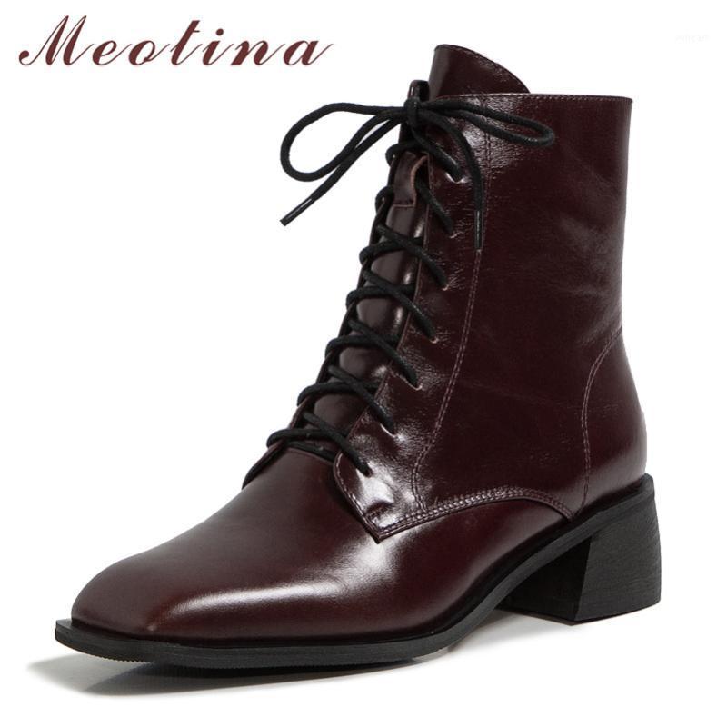 Meotina Real Leather Thick Heels Short Boots Women Zipper Lace Up High Heel Boots Shoes Square Toe Ankle Lady Brown Black1, Black synthetic lin
Meotina Real Leather Thick Heels Short Boots Women Zipper Lace Up High Heel Boots Shoes Square Toe Ankle Lady Brown Black1, Black synthetic lin