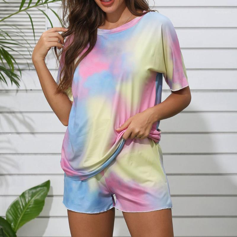 2020 Women' sets Tie-Dye Gradient Color Leisure Suit Home Tops Short Sleeve Gradient tracksuit Shorts Exercise sets Mujer#41, Blue
2020 Women' sets Tie-Dye Gradient Color Leisure Suit Home Tops Short Sleeve Gradient tracksuit Shorts Exercise sets Mujer#41, Blue